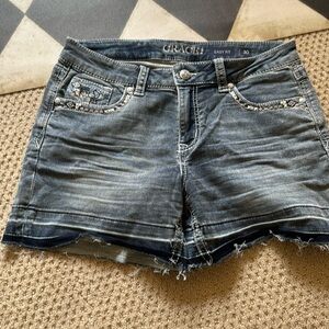 Grace in La western embroidered shorts
